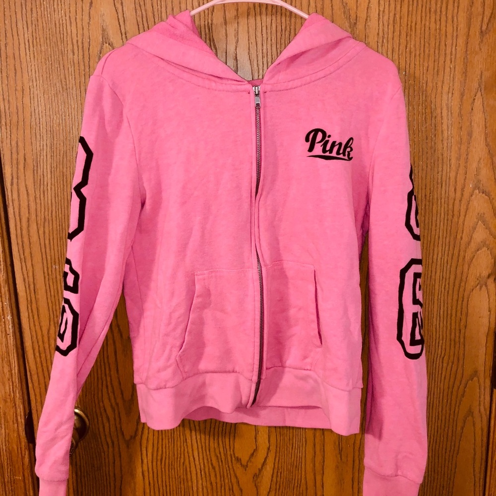 PINK ZIP UP HOODIE